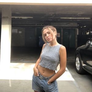 Gray Crop Top
